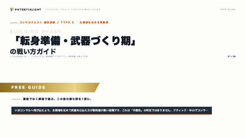 転身準備・武器づくり期の戦い方ガイド 表紙