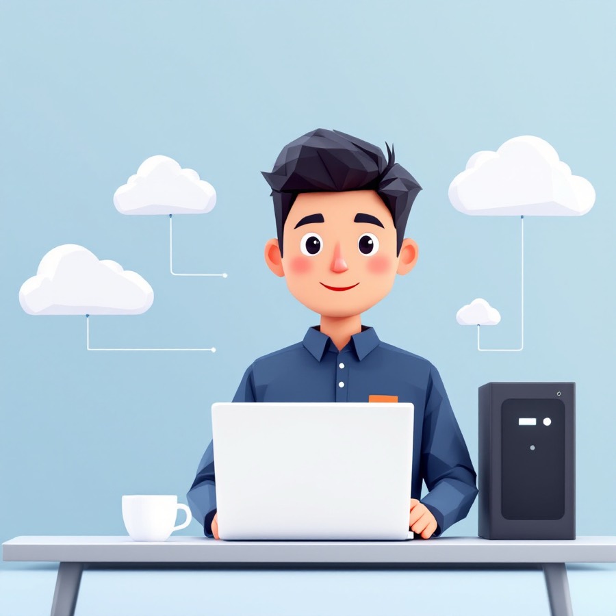 インフラエンジニアのキャラクターイラスト